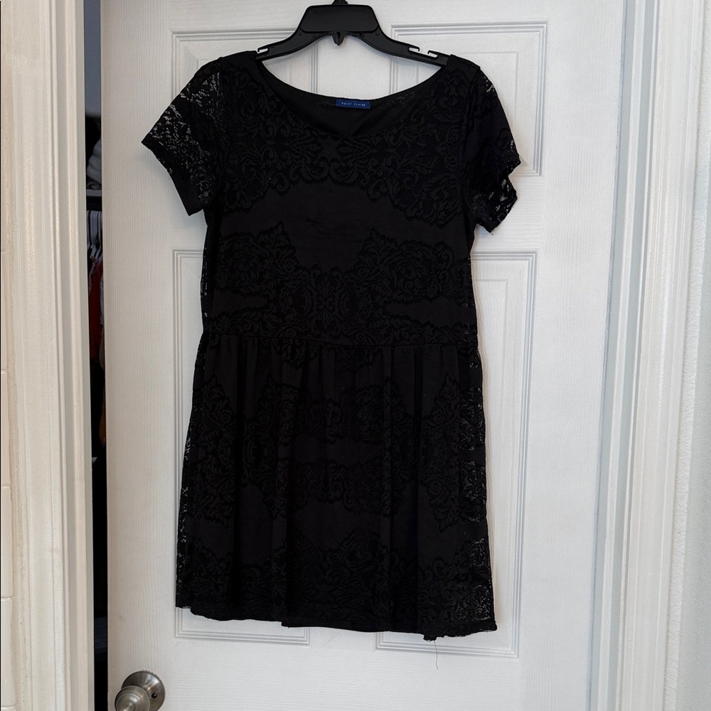Sweet Claire Black Lace Mini Dress